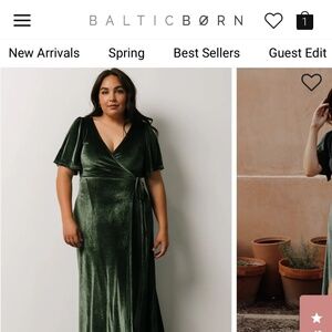 Meghan - Baltic Børn -  Velvet Wrap Maxi Dress | Deep Green